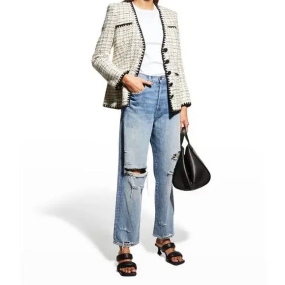 Veronica Beard Blake Classic Straight Distressed Jeans 25 - Picture 5 of 9